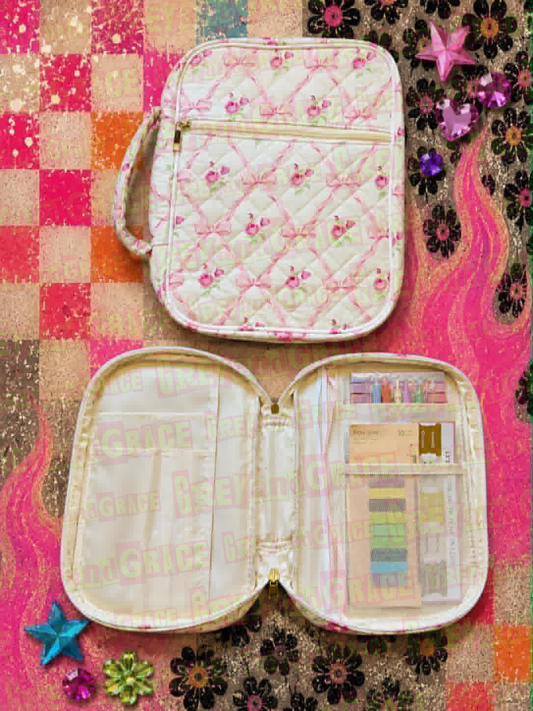 Quilted Bow Bible Bag