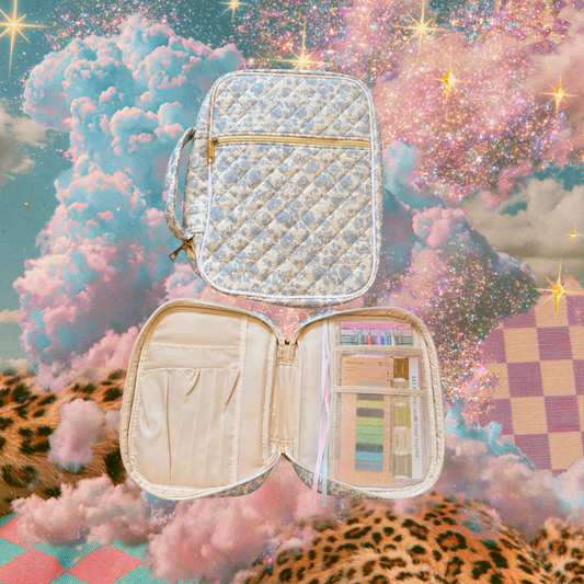 Quilted Blue Floral Bible Bag